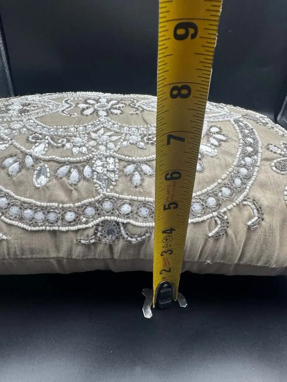 Pier 1 Imports Beaded and Sequined Lumbar Decorative Pillow 15x9